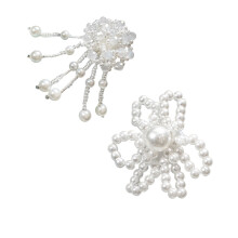 2Pcs Shoe Jewelry Accessories Pearls-Pearl flower with lo