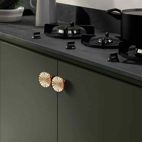Brushed Cabinet Knobs, 2 Pcs Round Cabinet Knobs, Single Hole Cupboard Door Handles, Small Pull Door with Screws for Drawer, Wardrobe, Decoration 2