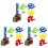 3 Sets Children Domino Toys Electric Train Practical Play Set 3