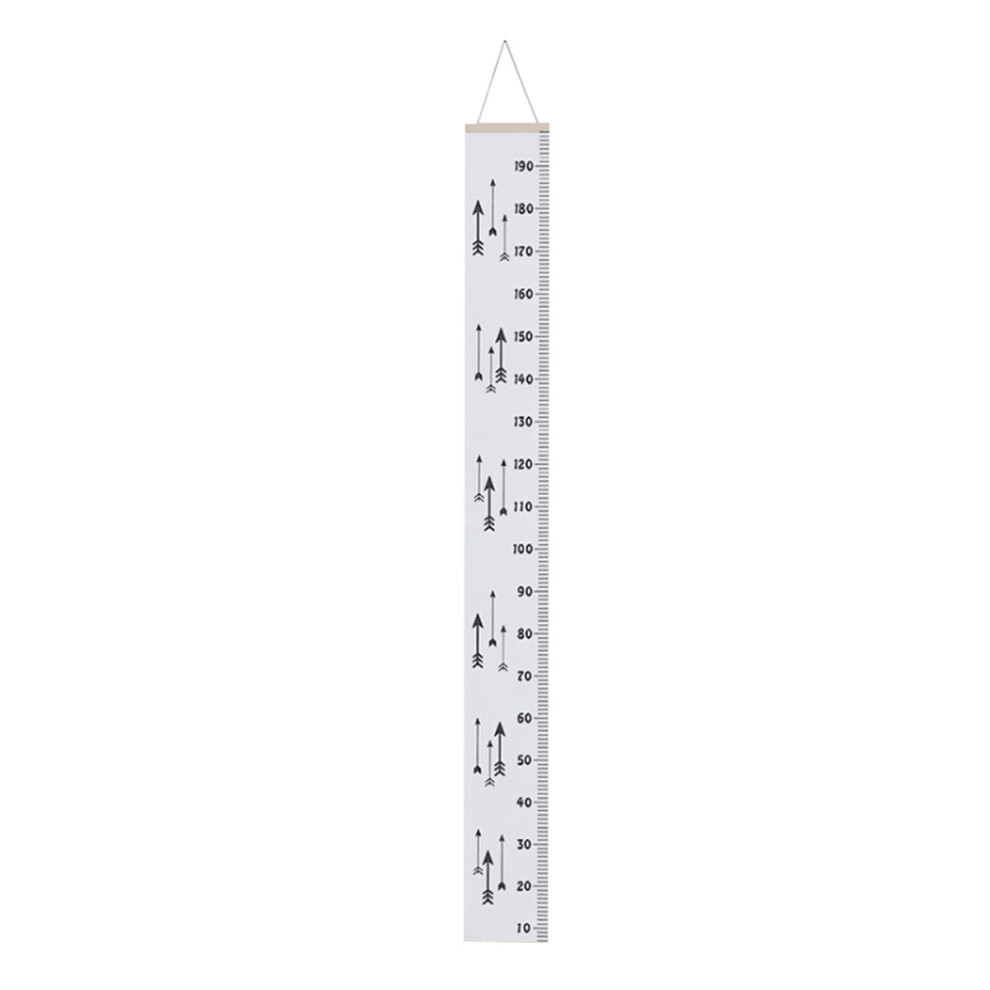 Kids Height Growth Chart Fabric Pine Wood Growth Ruler White Ohphcall