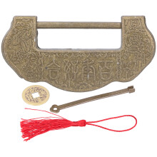 Exquisites chinesisches antikes Schlossset, dekorative Vorhängeschlösser mit Schlüssel für Schmuckkästchen und Schränke, antike