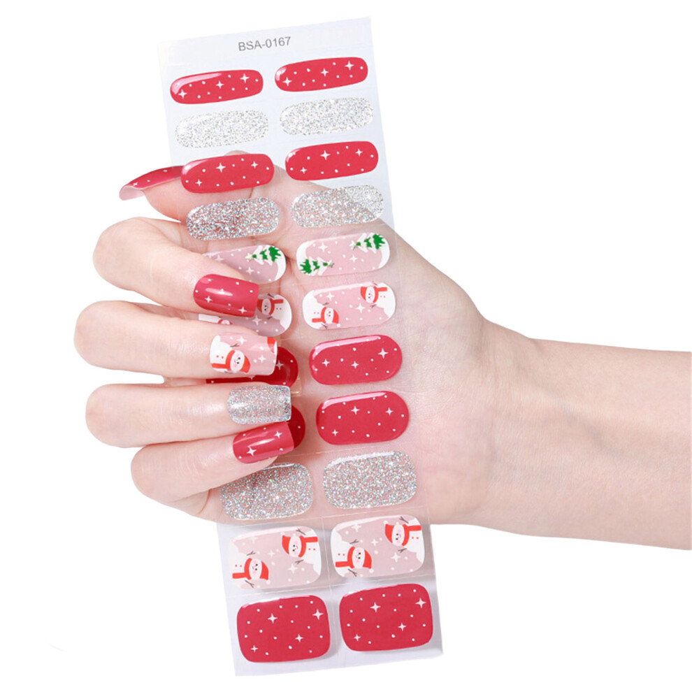 Festive Press On Nail Designs Stickers Adhesive Gel-BSA0167
