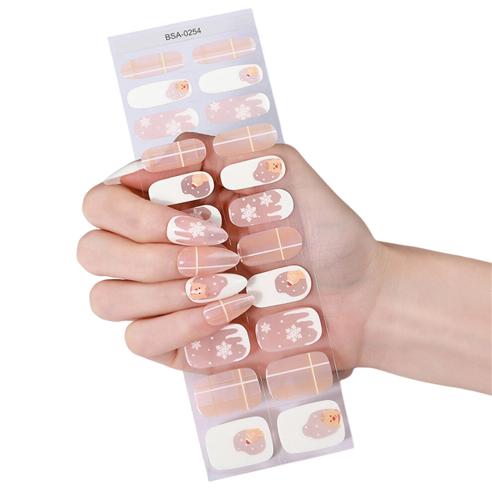 Light Christmas Gel Nail Stickers Not Need Quick Curing-Bsa0254