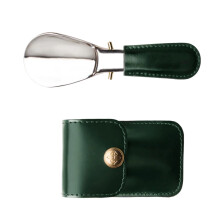 Foldable Stainless Steel Shoehorn Portable Metal Shoe-Green