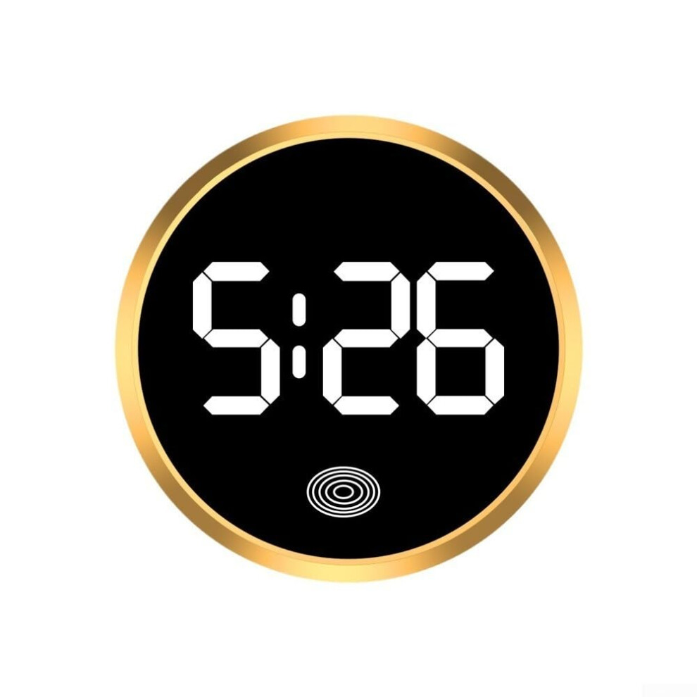 Multicolor Luminous Car Clock With Touch Control For Dashboard, Easy Sticker Mount, Rose Black/Gold/Silver 9119770126115