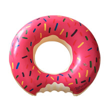 Opblaasbare donut voor in het zwembad, zwembanden met zomerthema, opblaasbare donut met bijtmotief voor in het zwembad, perfect voor kinderen en