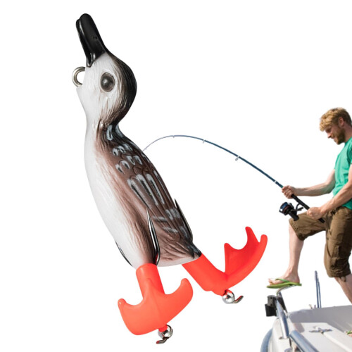Duck Bait with Soft Body, Floating Duck Swimming Bait with Double Propeller Ref: 7253