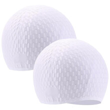 Badekappen mit rutschfestem Design für optimale Stromlinienform, dehnbares, reißfestes Material, 2er-Pack flexible Badekappen, auch für langes