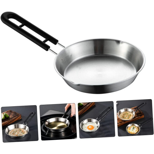 Egg Pan Nonstick Mini Stainless Steel Griddle Pan Uncoated Style Random Style 2