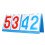 4-stellige Anzeigetafel, wasserdicht, blau, rote 1