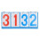 4-stellige Anzeigetafel, wasserdicht, blau, rote 6