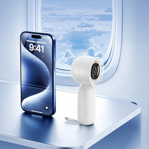 3 Speed Handheld USB Fan Model B White Portable Rechargeable 2