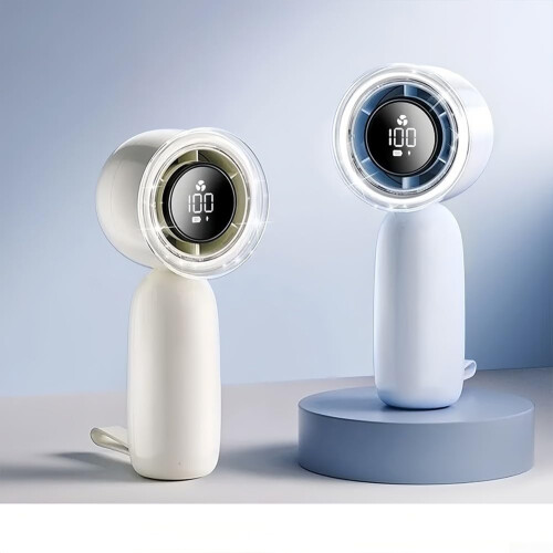3 Speed Handheld USB Fan Model B White Portable Rechargeable 1