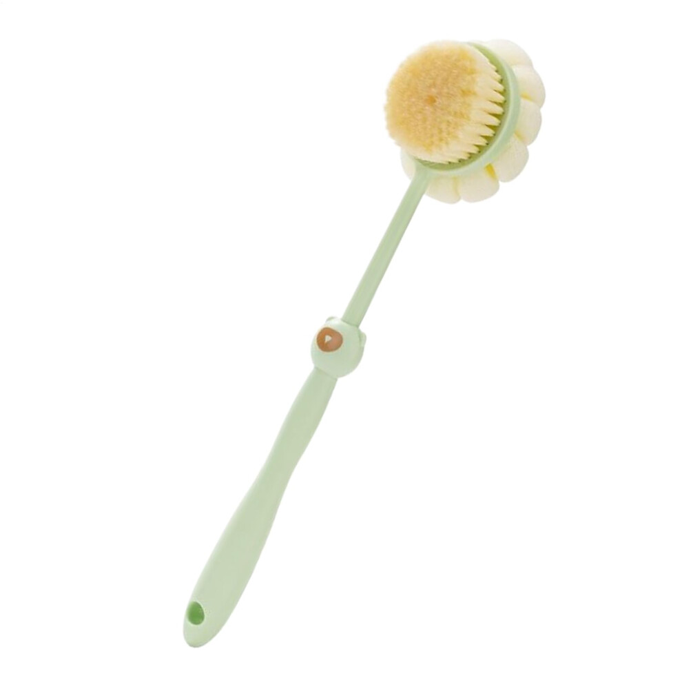 Green Bath Brushes Longhandle Scrub Brush Doublesided Quickdrying Density Bristles For Women Adults Back Care