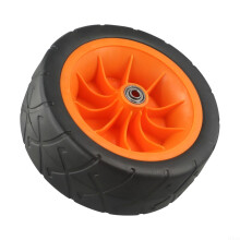 8 Inch PU Folding Wagon Replacement Wheel, All Terrain, 300kg Load, 360 Rotation, Orange