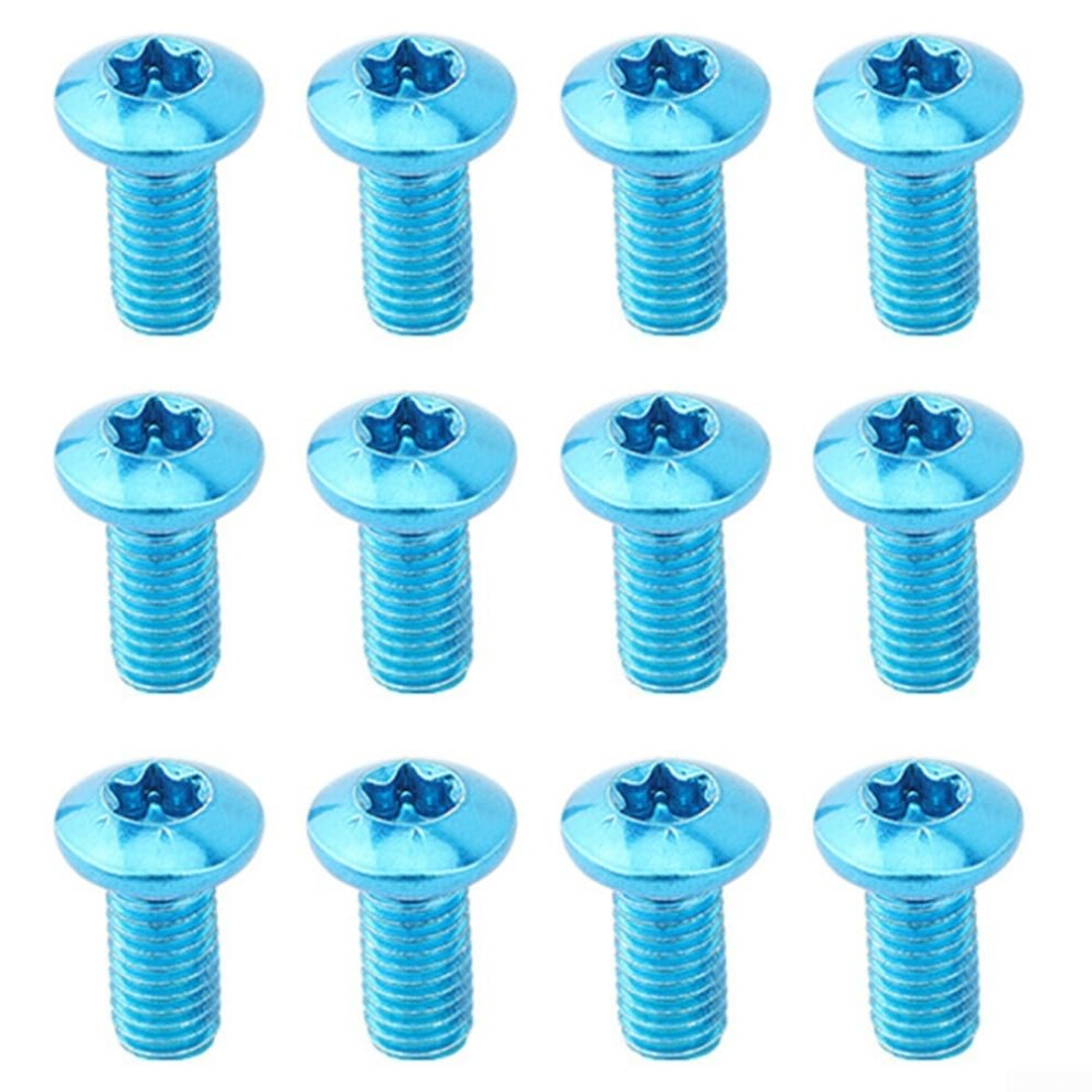 Stainless Steel Bicycle Disc Brake Screws M5x11.5 12Pcs Blue T25 Crank Clamp Fixing For Rotor Anti Loosening Bolts 9119770128065