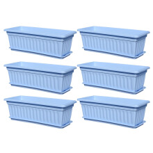 Planting container, rail planter box, weatherproof 6X for garden balcony backyard blue