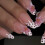 3D Embossed Floral False Nail Pink Flower Pattern Press On Nail 6