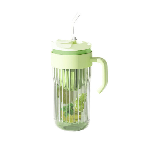 Handle Cold Brew Cup Tea and Water Separation Double Drink with Lid  Green Ref: 2874