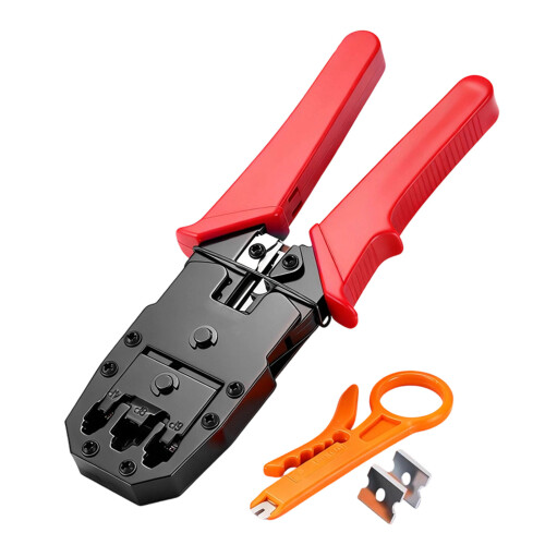 Ethernet Crimper Securing Cable Cutter For Cat5e-monochrome