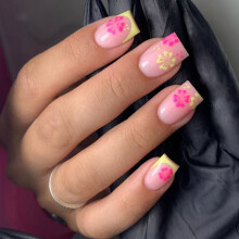 1Set Press on Nail,Square Fake Nail Stick Glues on Nail False
