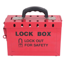 Lockout Box Stainless Steel Lockout Tagout Box Portable Safety 13Gauge Group Lock Box For Compliance