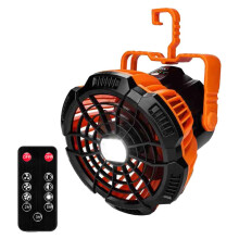 Campingtilbehør med LED-lys, genopladelig batteridrevet ventilator, let og bærbar, 3 vindhastighedsniveauer og 3 lysstyrkeindstillinger, Ultrasta