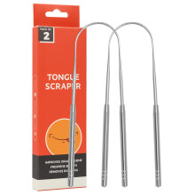 Portable Stainless Steel Tongue Scraper for Bad Breath and Oral Hygiene