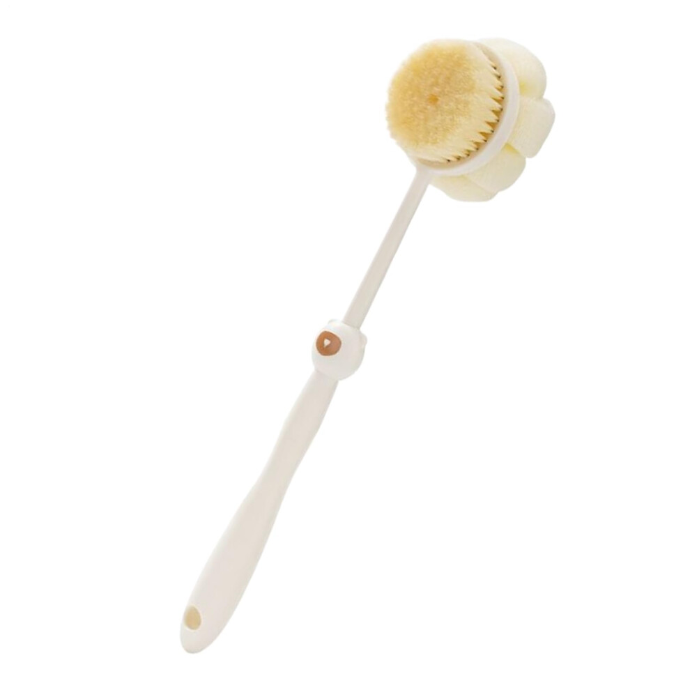 Cream Bath Brush Longhandle Back Scrubber Doublesided Bristles Deep Cleaning Tool For Pet Grooming Colored