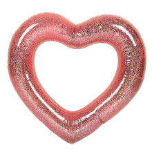 Hjerteformet oppustelig badering vandtæt giftfri PVC-poolflyder med gennemsigtigt design UV-resistent til sommerfestbrug og fotorekvisitter