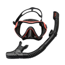 Ensemble de plongée en apnée pour adultes avec verres antibuée, masque à double verre à faible volume pour une vision claire, tuba étanche avec