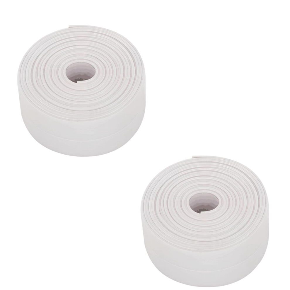 Self Adhesive Caulking Tape, Waterproof Caulk Strip For Wall Corner Protection And Kitchen Countertop, Flexible Caulk Strip For Bathtub Edging, 2 Roll 9554910119037