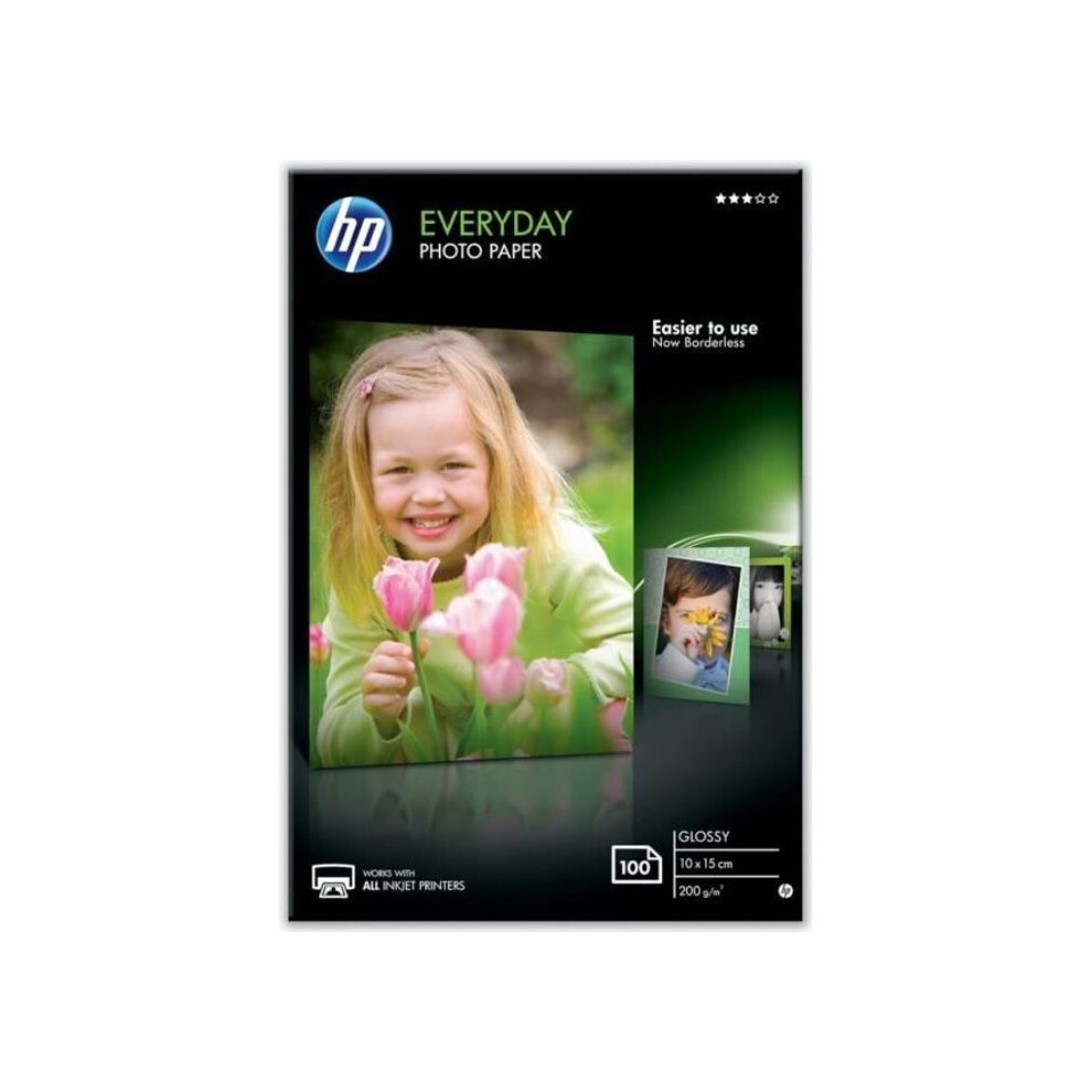 Hp 100 X 150 Mm Everyday Glossy Photo Paper (Pack Of 100)
