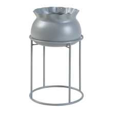 Porte-plantes - HELLOSHOP26 - 38 x 24 cm - Métal - Gris - Cache-pot amovible