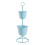Porte-plantes - HELLOSHOP26 - Support 77 x 26 cm - 2 cache-pots - Métal - Bleu clair 1