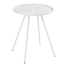 Beistelltisch - HELLOSHOP26 - 55 x 42 cm - Lackstahl - Weiß - Für Innen-/Außennutzung
