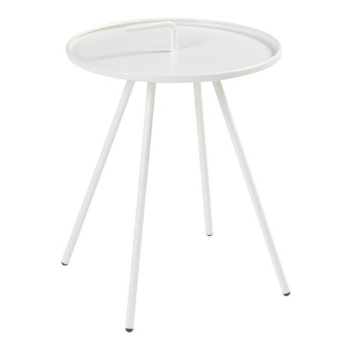 Table d'appoint - HELLOSHOP26 - 55 x 42 cm - Acier laqué - Blanc - Utilisation intérieure/extérieure