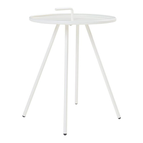 Table d'appoint - HELLOSHOP26 - 55 x 42 cm - Acier laqué - Blanc - Utilisation intérieure/extérieure 1