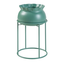 Porte-plantes - HELLOSHOP26 - 38 x 24 cm - Métal vert - Design intemporel - Cache-pot amovible