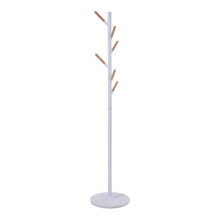 Portemanteau - HELLOSHOP26 - Design moderne - Acier blanc - 6 crochets - 172 cm hauteur