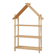 Drie-niveau kinderbibliotheek in de vorm van een bamboehut 137 x 90 x