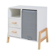 Comoda - HELLOSHOP26 - 66 x 60 x 40 cm - Bambu - 2 gavetas - Porta de cortina