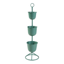 Porte-plantes - HELLOSHOP26 - 110 cm - 3 cache-pots - Métal - Vert
