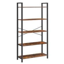 estantería de 5 niveles estante de almacenamiento con estructura de acero para sala de estar oficina entrada estilo industrial 153 cm marrón