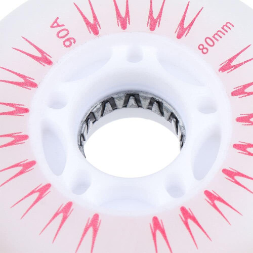Inline Roller Skate Wheels 4Pack With LED Lights, 80mm Red Durable Luminous Wheels For Inline Skates 2