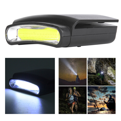 COB LED ΚΑΠ Φως με κλιπ για καπέλο με τρεις τρόπους λειτουργίας, ελαφρύ ανθεκτικό PVC 1
