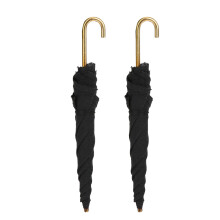 2 Pcs Miniatur Regenschirm Schwarz Tuch DIY Puppe