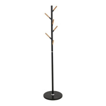 Portemanteau - HELLOSHOP26 - Design moderne - Acier noir - 6 crochets - 172 cm hauteur
