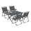 Tischset und 4 Stühle - HELLOSHOP26 - Camping - Oxford-Gewebe 600D - Grau - 5 Teile 1