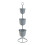 Porte-plantes - HELLOSHOP26 - 110 cm - 3 cache-pots - Métal - Gris 1